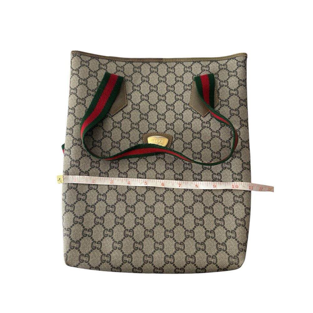 Authentic Gucci GG Plus Mini Beige‎ Sherry Line Tote Bag SKS5618 - Picture 13 of 14